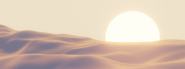 Sunrise Desert landscape. Sand dunes