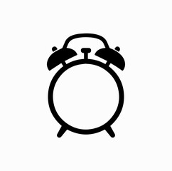Fototapeta premium Classic Alarm Clock Icon Black and White Vector