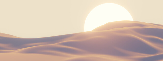 Sunrise Desert landscape. Sand dunes