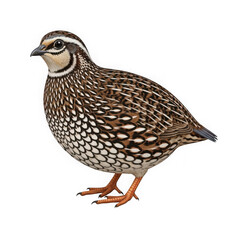 Fototapeta premium A California Quail standing alone on transparent background