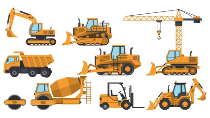 Collection of Heavy Construction Machinery Vehicles. © Kiat  yat