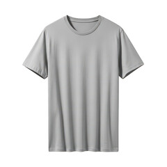 Naklejka premium Minimalist light gray crew neck t-shirt isolated on transparent background