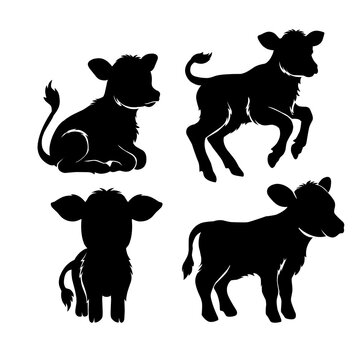 Cow silhouettes vector