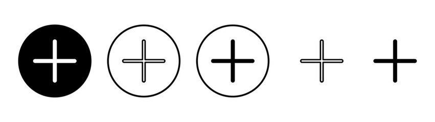 Fototapeta premium Plus icon vector. Add plus sign and symbol
