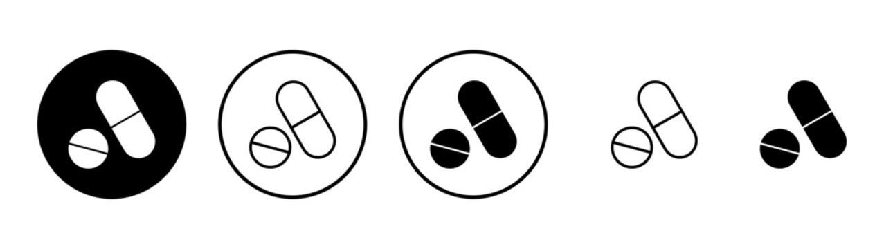 Pills icon vector. capsule icon. Drug sign and symbol