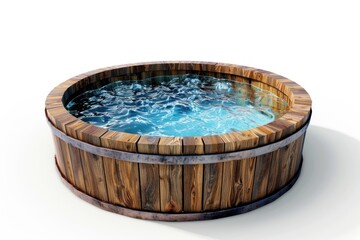 Fototapeta premium Wooden hot tub with water