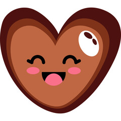 Cute Chocolate Heart Character Illustration