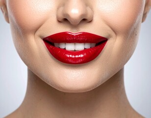 笑っている女性の口元