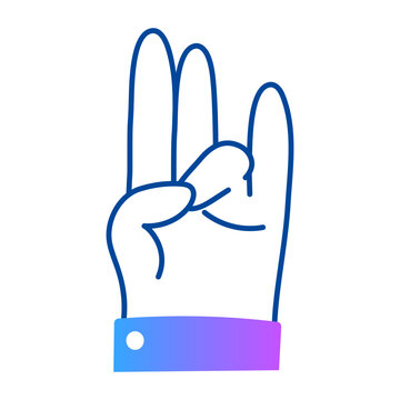 Drawing style icon showing agni mudra hand