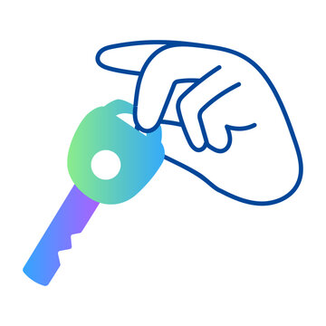 Drawing style icon showing hand holding car key