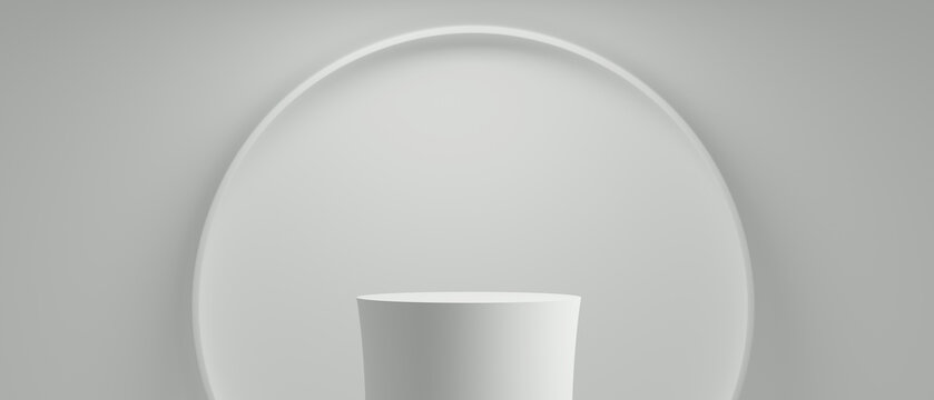 3d product background. 3d podium white background for product presentation. 3d rendering illustration.