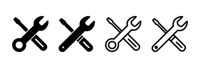 Naklejka premium Repair tools icon vector illustration. tool sign and symbol. setting icon. Wrench and screwdriver. Service