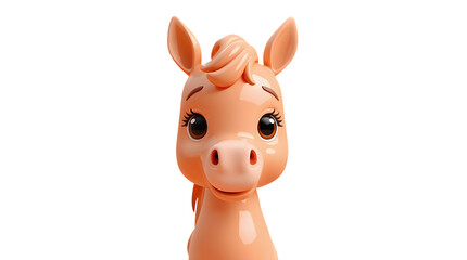Naklejka premium Cute 3D Baby Horse Character Isolated on Transparent Background