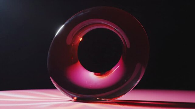 abstract glass sculpture, ruby red, artistic, modern design, studio shot