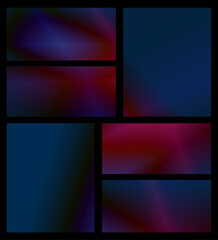 Fototapeta premium Dynamic collage of deep blue, magenta, and red gradients divided into bold panels, creating an energetic abstract background perfect for digital design and futuristic branding.
