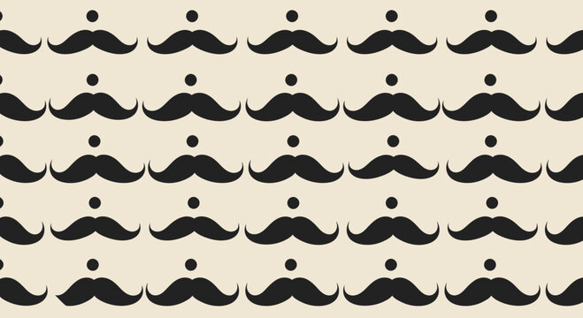 mustache pattern background, seamless design
