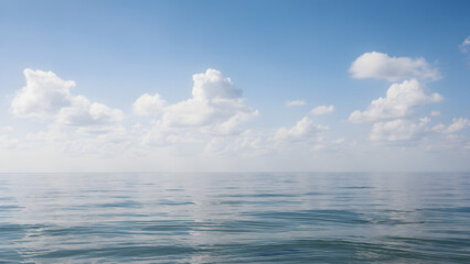 Obraz premium Sea Horizon Blue Sky with Clouds