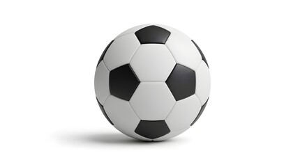 Classic black and white soccer ball resting on a flat surface