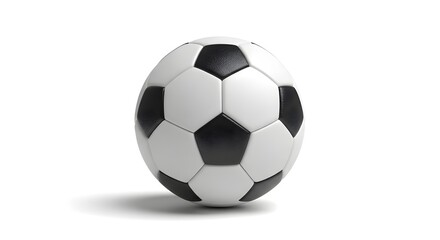 Fototapeta premium A classic black and white soccer ball resting on a plain background