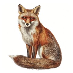 Fototapeta premium Realistic fox illustration detailed fur