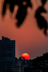 A thick layer of smoke covered the brazilian city during the late afternoon. The hot, dry weather and the air heavy with smoke make it harder for people to breathe.