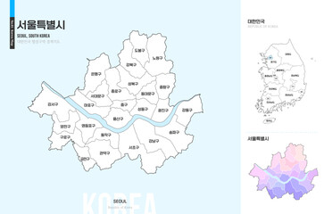 깔끔한 서울특별시 윤곽선 지도