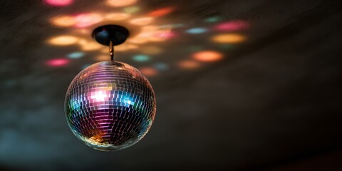 Fototapeta premium Disco ball is hanging from the ceiling