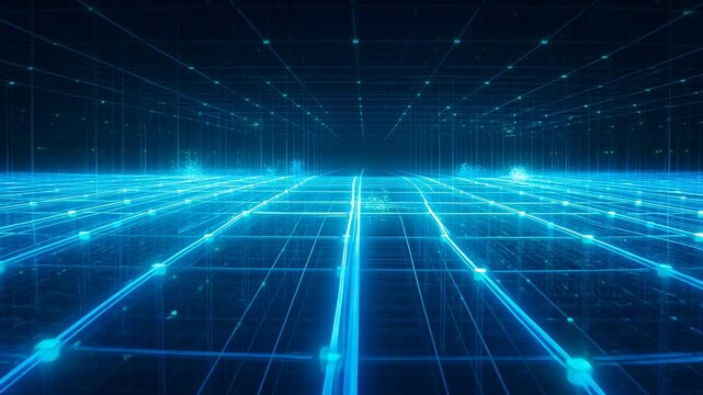 Digital Data Stream: A mesmerizing visual of interconnected digital data streams creating a futuristic network.