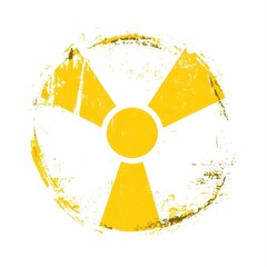 The nuclear symbol in brush vector yellow radioactive industrial.