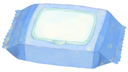 蓋付きのウェットティッシュのイラスト