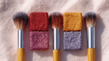 Paint brushes collection three distinct brushes showcasing vibrant paint colors ideal for artistic endeavors