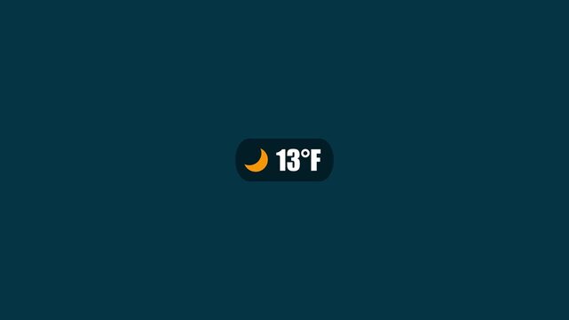 Weather forecast display with temperature and moon phase on dark background temperature display weather widget