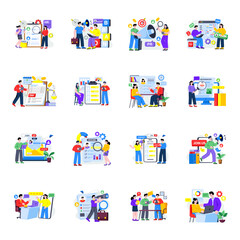 Fototapeta premium Set of Real Estate Flat Illustrations