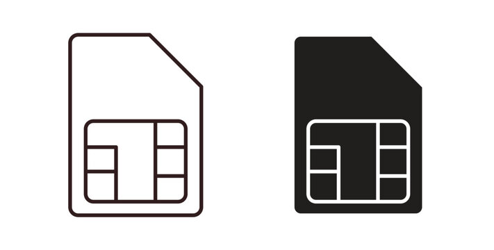 Sim card icon vector Illustration logo template pack