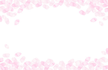 Obraz premium 桜の花びらの水彩風フレーム 春 和風