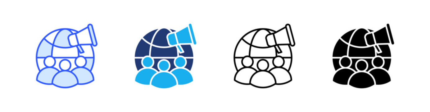 Advocacy Multiple Style Icon Set Vector 