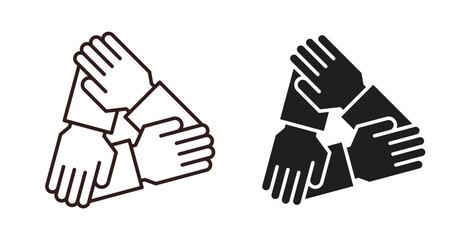 Obraz premium Teamwork icon vector Illustration logo template pack