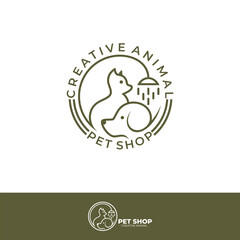 logo of a place where pets are cared for and bathed, pet shop