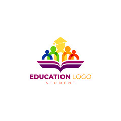 Student logo and book design education, university logo