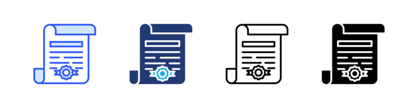 Decree Multiple Style Icon Set Vector 