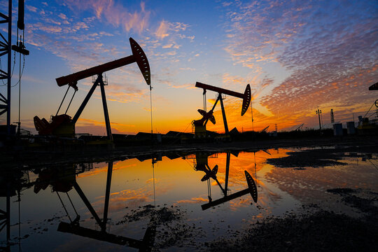 Oil pump in the outdoor work