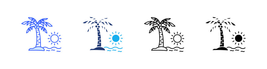 Coconut Tree Multiple Style Icon Set Vector  © Uyun rokhman
