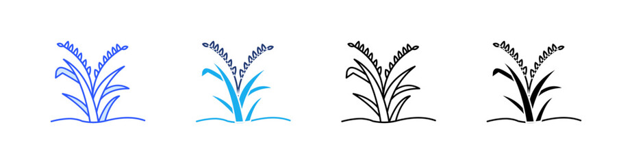 Fototapeta premium Paddy Multiple Style Icon Set Vector 