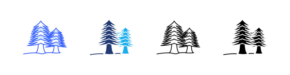 Spruce Multiple Style Icon Set Vector  © Uyun rokhman