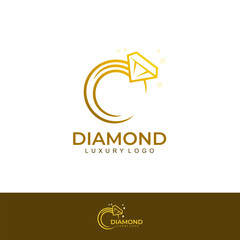 jewelry logo ring made of luxurious sparkling diamonds