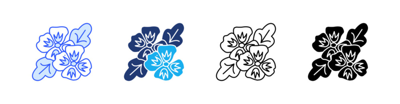 Mallow Multiple Style Icon Set Vector 