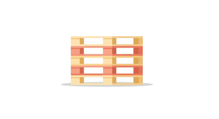 Obraz premium Stack of Wooden Pallets Flat Design Icon. Logistics, Shipping, and Warehouse Industry Vector Illustration Isolated on White.