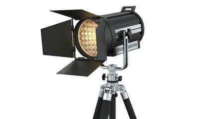 Professional Black Spotlight with Barn Doors on Tripod