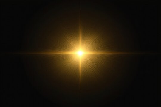 An isolated gold blink sun ray light effect outdoors lighting nature.