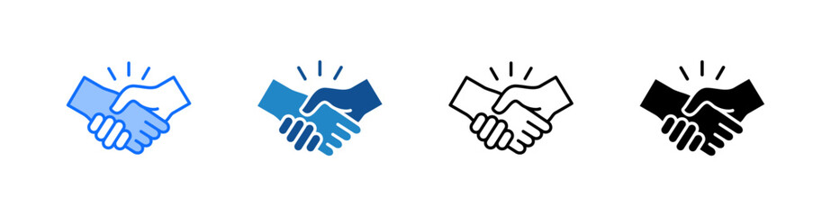 Fototapeta premium Handshake Multiple Style Icon Set 